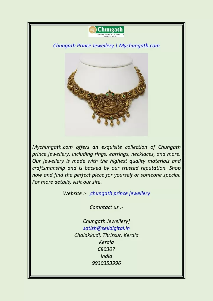 chungath prince jewellery mychungath com