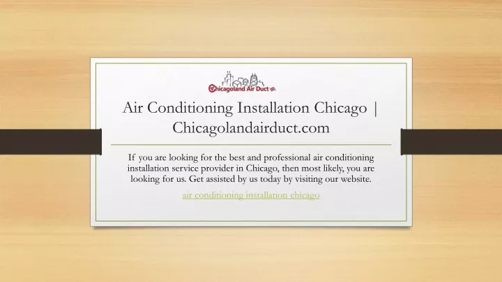 air conditioning installation chicago chicagolandairduct com