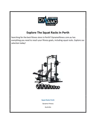 explore the squat racks in perth