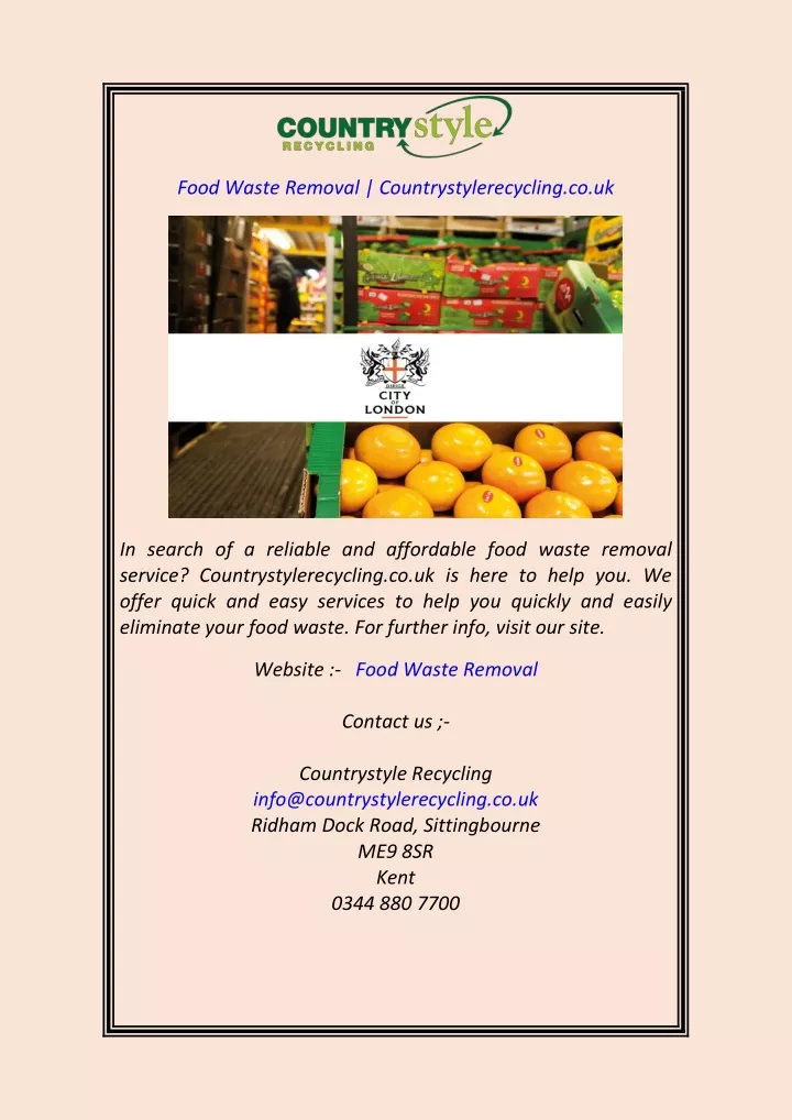 food waste removal countrystylerecycling co uk
