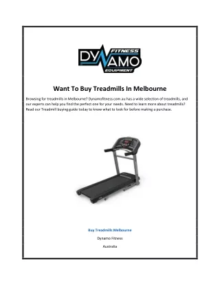 want to buy treadmills in melbourne