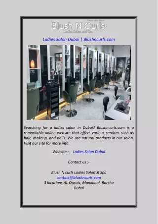 Ladies Salon Dubai Blushncurls.com