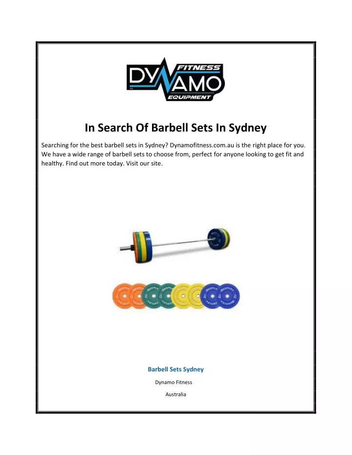 in search of barbell sets in sydney