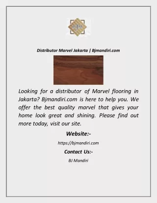 Distributor Marvel Jakarta  Bjmandiri