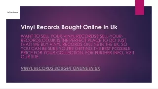 Vinyl Records Bought Online In Uk  Sell-your-records.co.uk