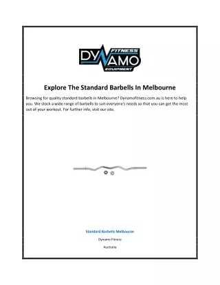 explore the standard barbells in melbourne
