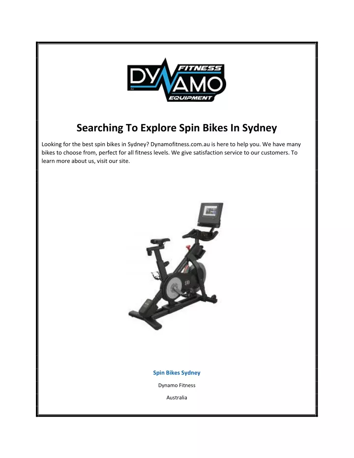 searching to explore spin bikes in sydney