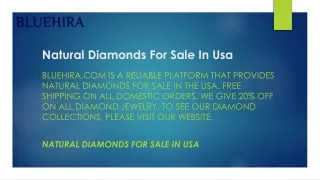 Natural Diamonds For Sale In Usa  Bluehira.com