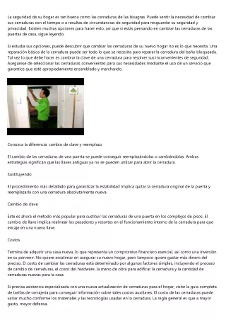 Reemplazar cerraduras: indispensable al mudarse a una nueva casa