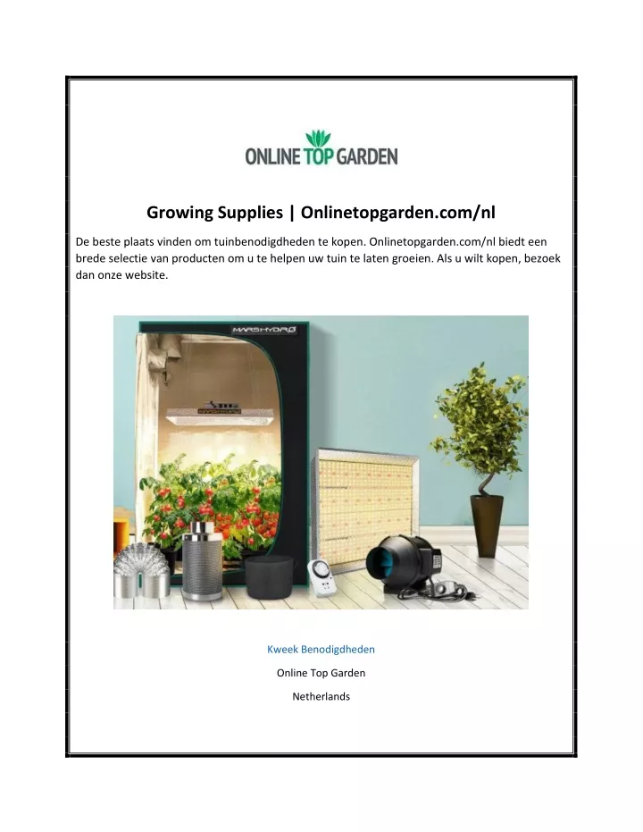 growing supplies onlinetopgarden com nl