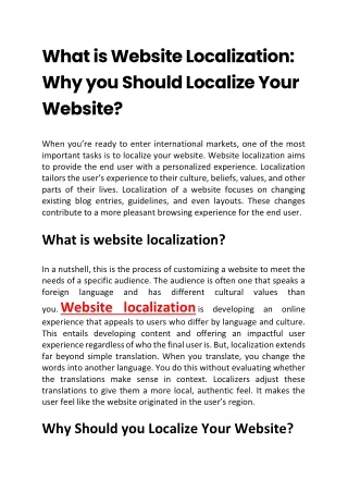 What is Website Localization: Why You Should Localize Your Website?