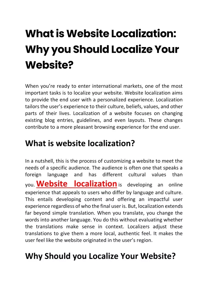 what is website localization why you should