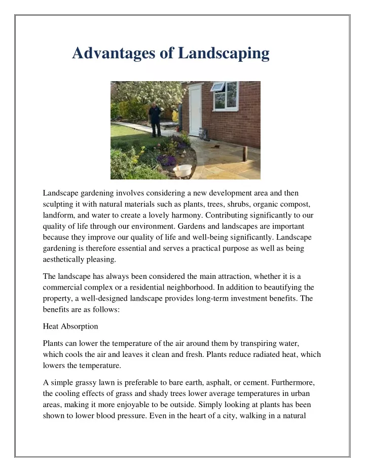 advantages of landscaping