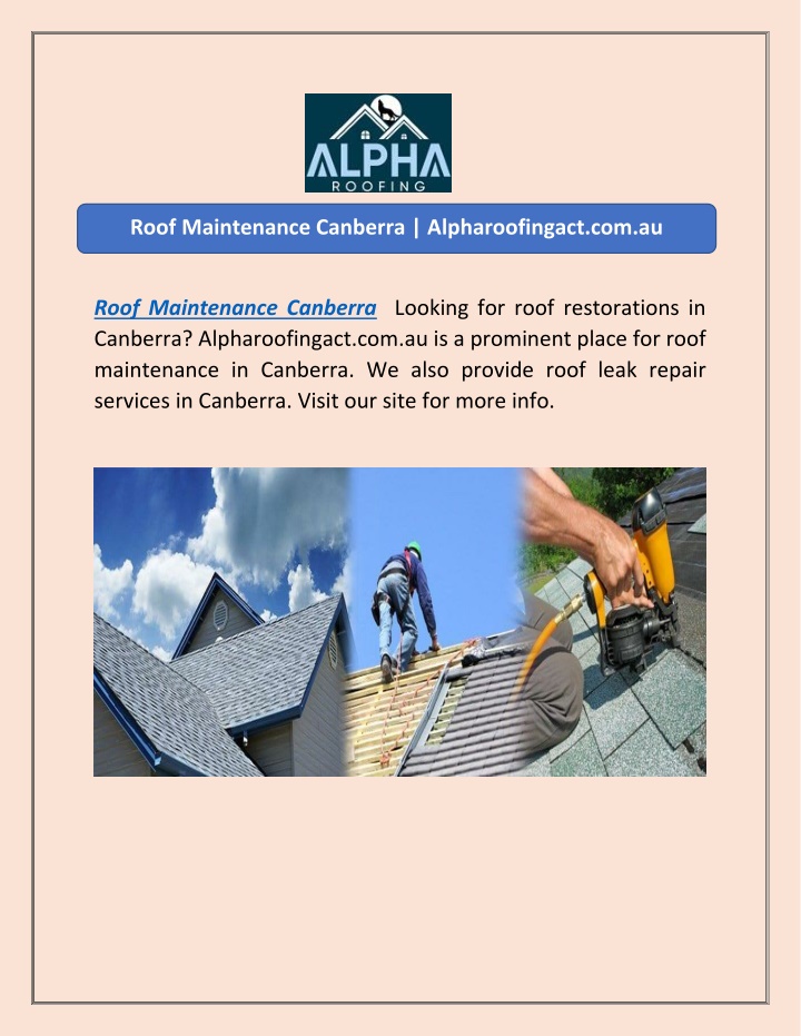 roof maintenance canberra alpharoofingact com au