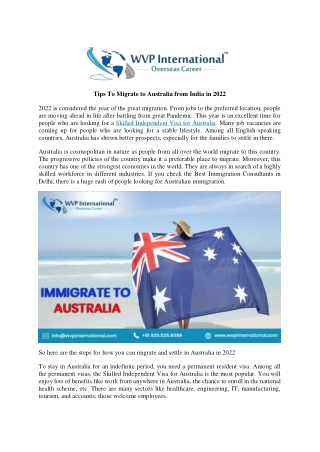 Tips To Migrate to Australia from India in 2022
