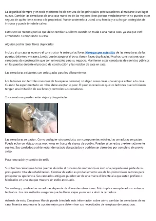 ¿Hay que reemplazar los cierres al mudarse a una casa nueva?