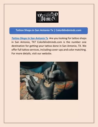 Tattoo Shops in San Antonio Tx | Colorblindminds.com