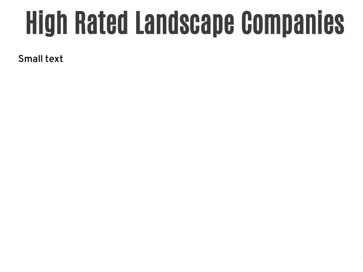 high rated landscape companies