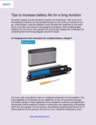 tips to increase battery life for a long duration