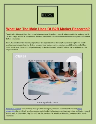 What Are The Main Uses Of B2B Market Research?
