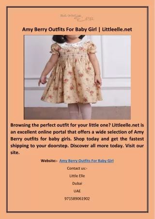 Amy Berry Outfits For Baby Girl | Littleelle.net