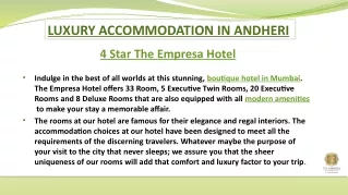 Luxury accommodation in andheri