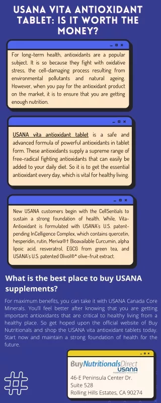 USANA vita antioxidant tablet: IS IT WORTH THE MONEY?