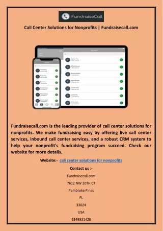 Call Center Solutions for Nonprofits | Fundraisecall.com