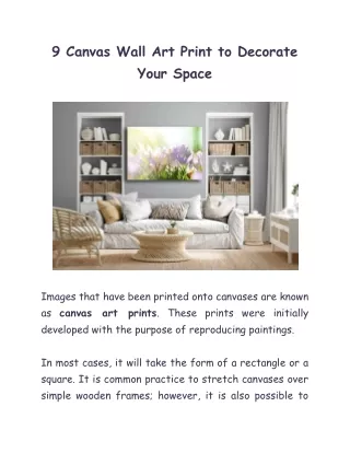 9 canvas wall art print to decorate your space