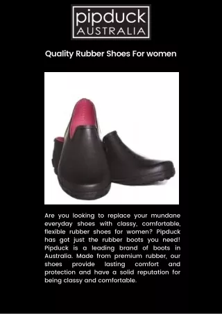 Quality rubber shoes for women