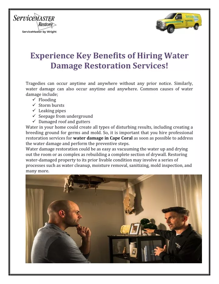 experience key benefits of hiring water damage