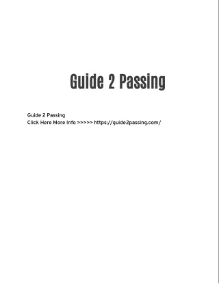 Guide 2 Passing easy and clean