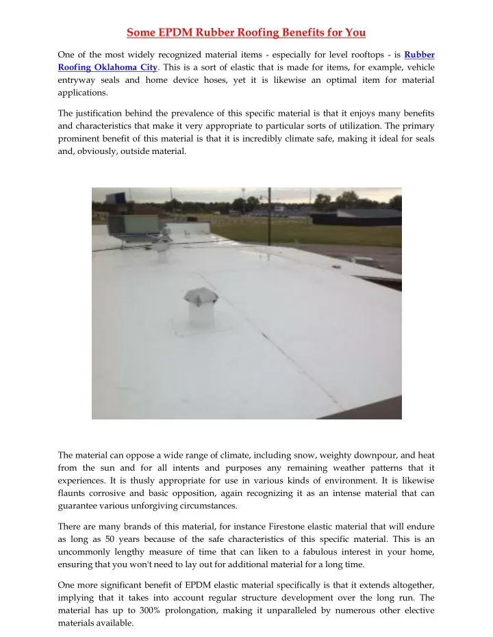 some epdm rubber roofing benefits for you