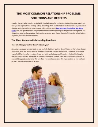 the most common relationship problems solutions