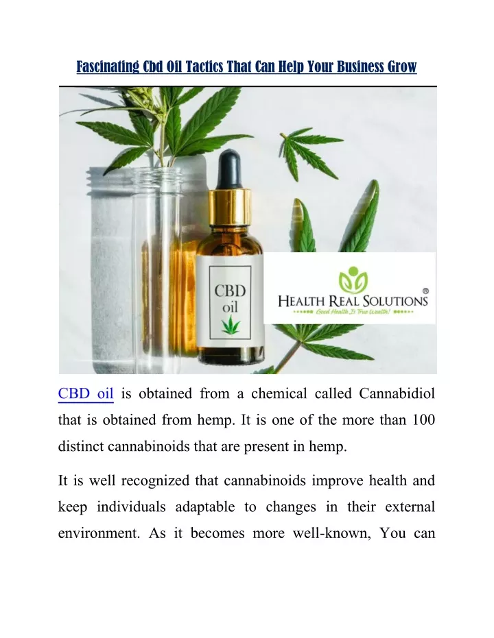 fascinating cbd oil tactics that can help your