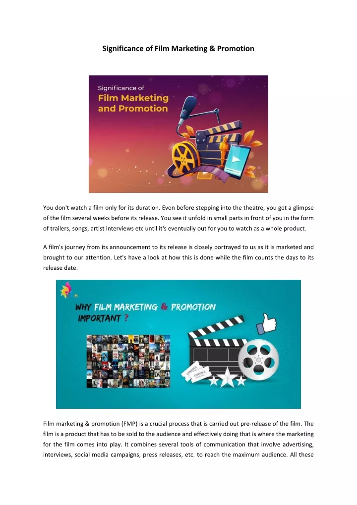 significance of film marketing promotion