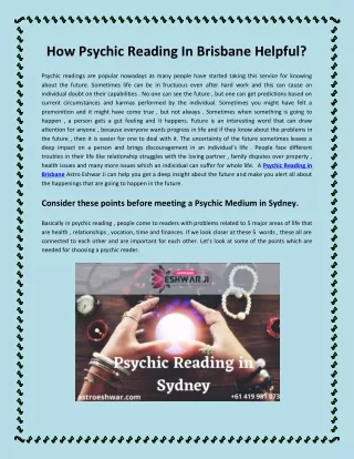 How Psychic Reading In Brisbane Helpful