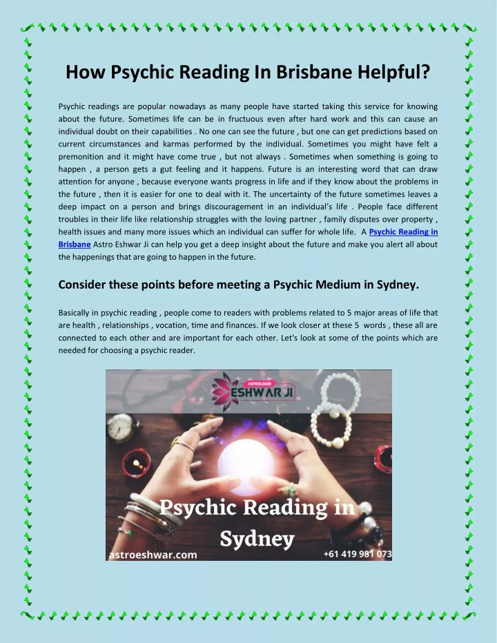 how psychic reading in brisbane helpful