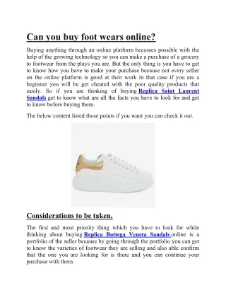 Can you buy foot wears online