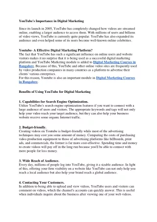 youtube s importance in digital marketing since