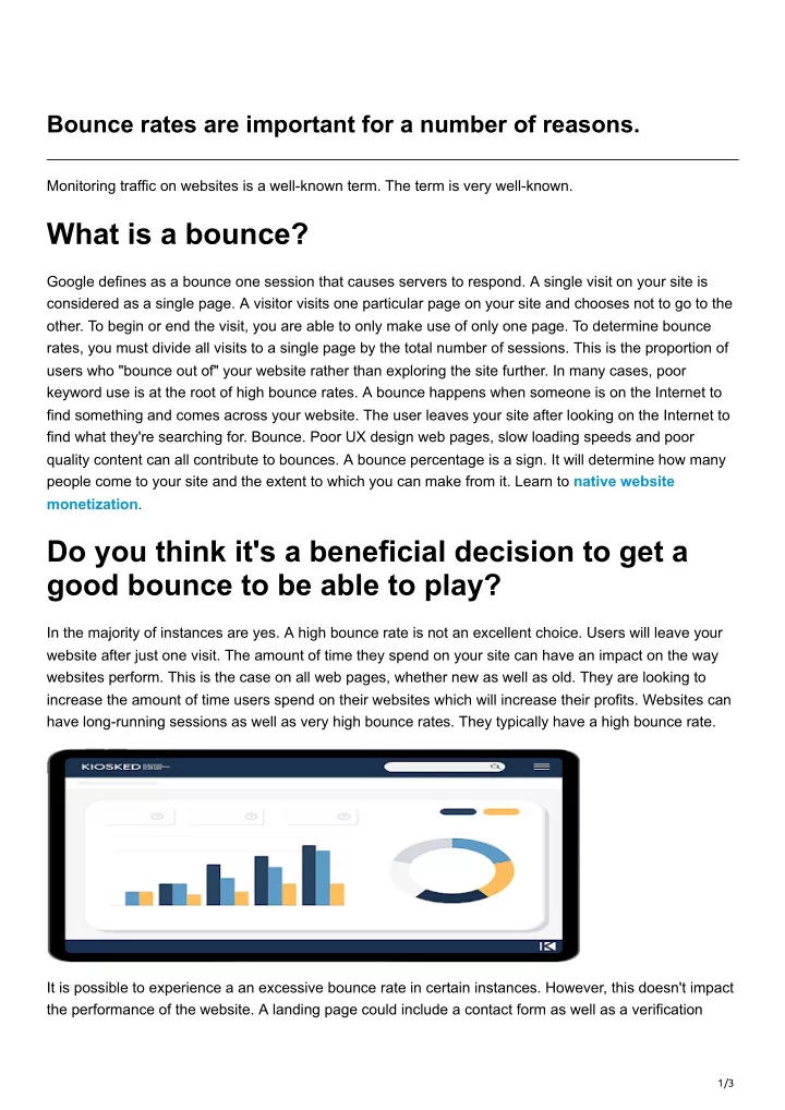 bounce rates are important for a number of reasons