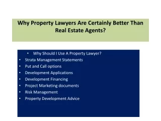 why property lawyers are certainly better than real estate agents