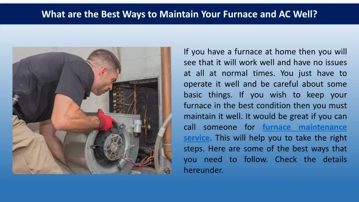 what are the best ways to maintain your furnace