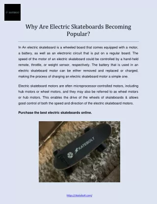 Why Are Electric Skateboards Becoming Popular