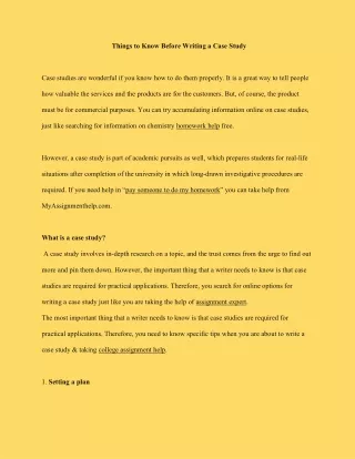 Things to Know Before Writing a Case Study