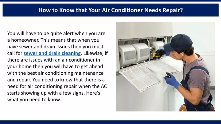 how to know that your air conditioner needs repair