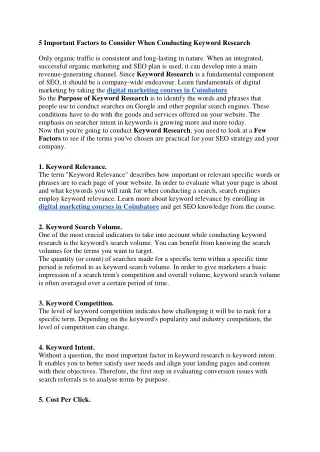 5 important factors to consider when conducting
