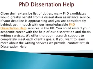 phd dissertation help