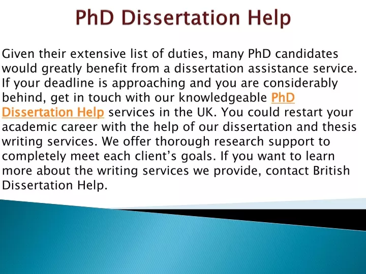 phd dissertation help