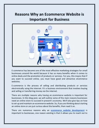 reasons why an ecommerce website is important